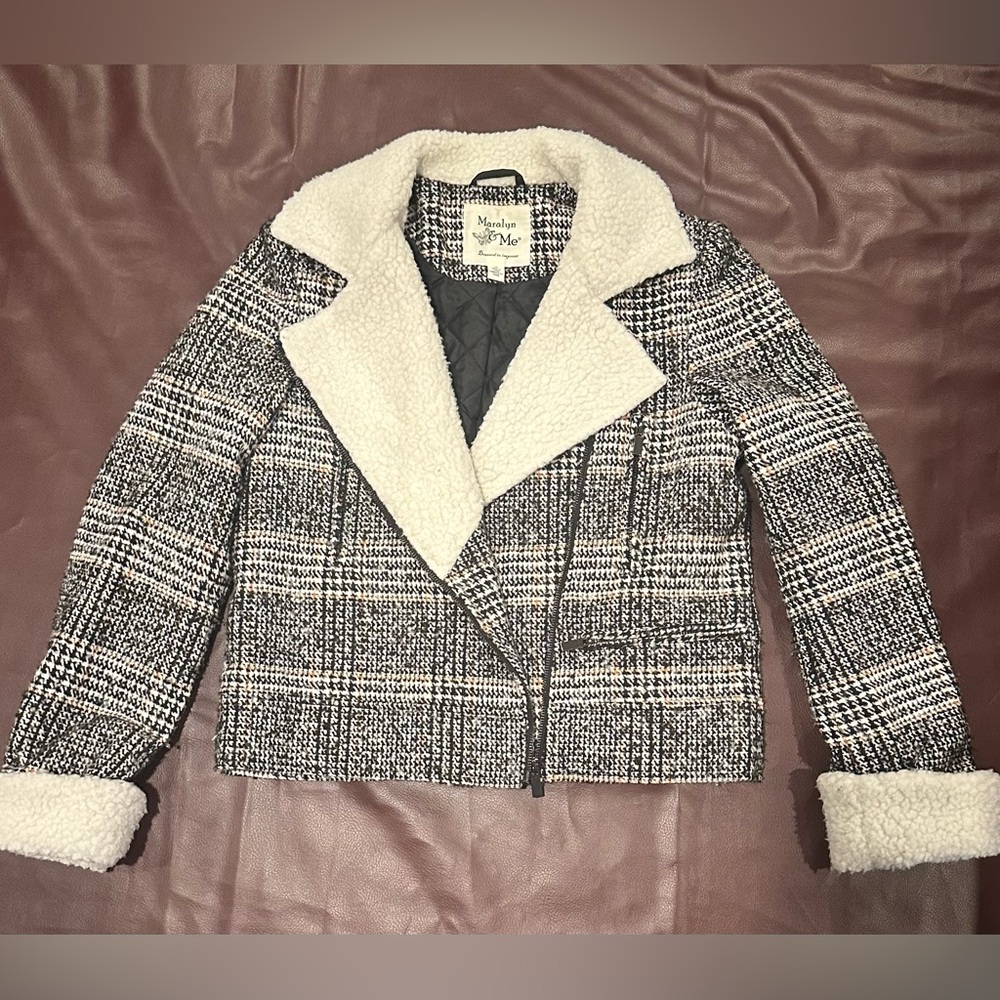 Women’s Tweed and Sherpa Jacket Medium